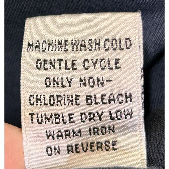 Talbots Navy Blue Embroidered Notched Neck 3/4 Sleeve Tunic Top - Picture 9 of 9